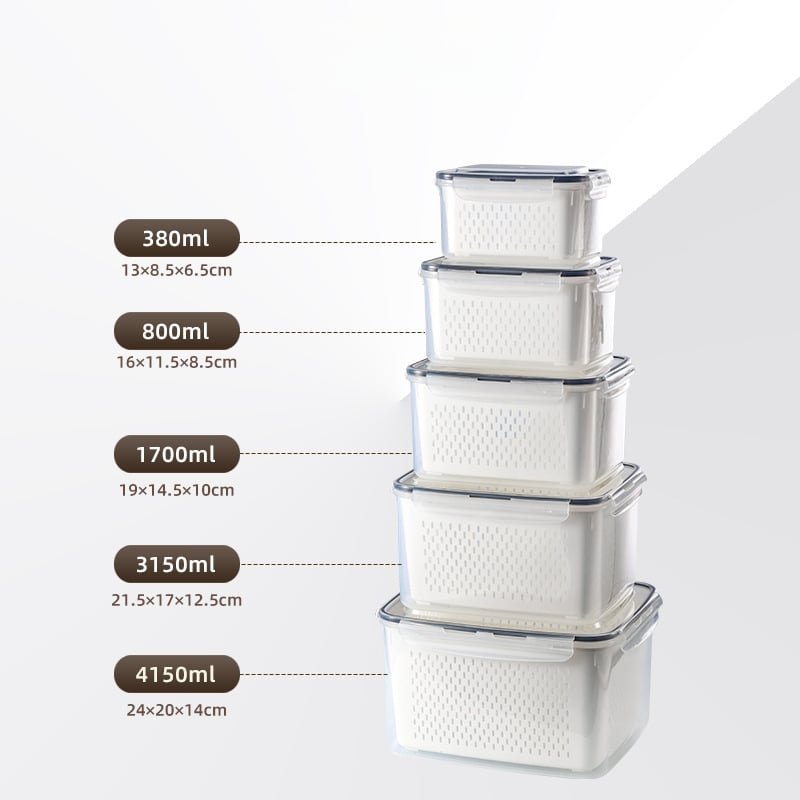 5-Piece Airtight Fruit Storage Container Set for Fridge