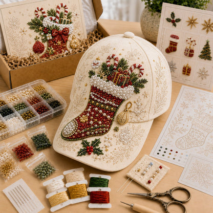 🔥LAST DAY 50% OFF - 🎅🎁 Premium Christmas Beaded Hat DIY Kit🪡✨