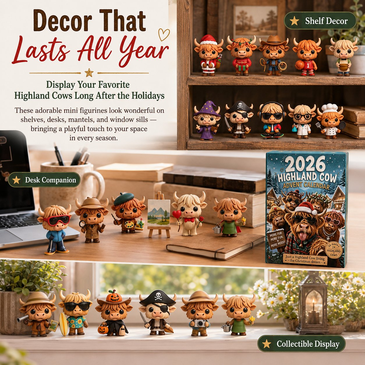 🔥Last Day 50% OFF - 🐮🎁2026 Highland Cow Advent Calendar | Every Day Brings New Surprises(📦Buy 2 Free Shipping)