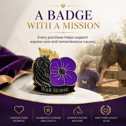 🐴 111th Anniversary War Horse Purple Poppy Remembrance Brooch