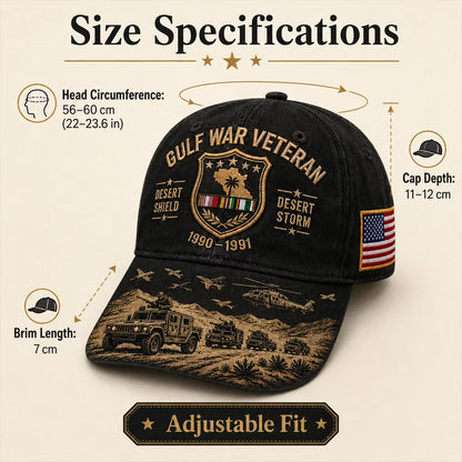 🇺🇸Gulf War Veteran Desert Shield & Desert Storm Commemorative Cap