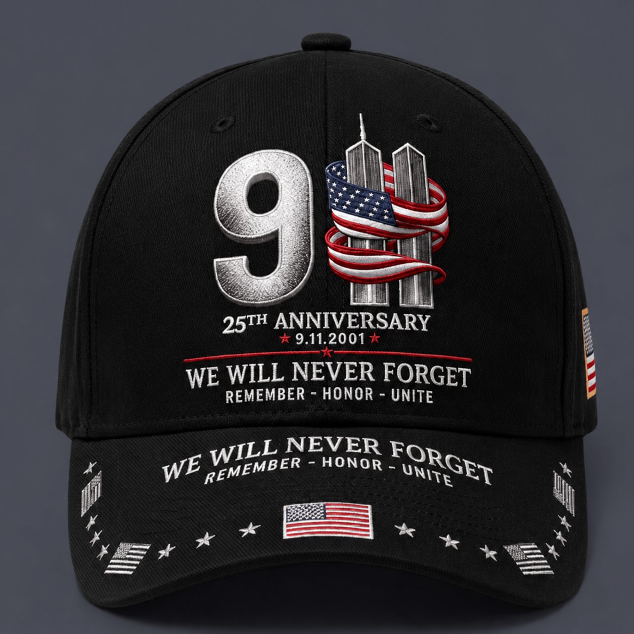 🔥LAST DAY 50% OFF - 9/11 25th Anniversary We Will Never Forget Embroidered Memorial Baseball Cap