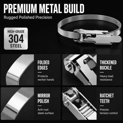 🔥LAST DAY 50% OFF - 🛠️Heavy Duty Stainless Steel Cable Tie with Flip Lock Buckle