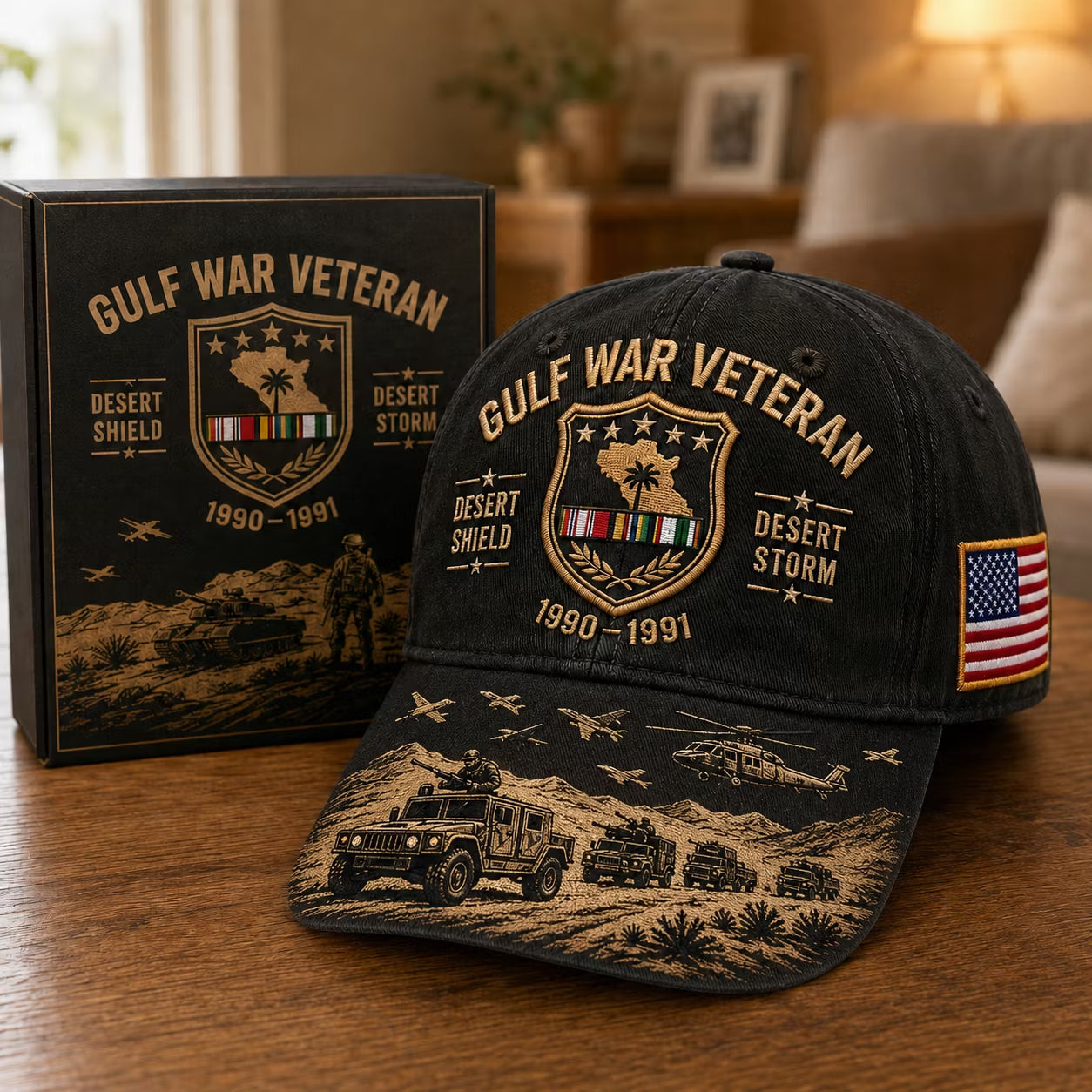 🇺🇸Gulf War Veteran Desert Shield & Desert Storm Commemorative Cap