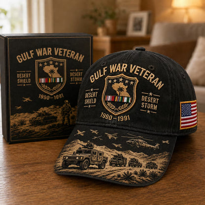 🇺🇸Gulf War Veteran Desert Shield & Desert Storm Commemorative Cap