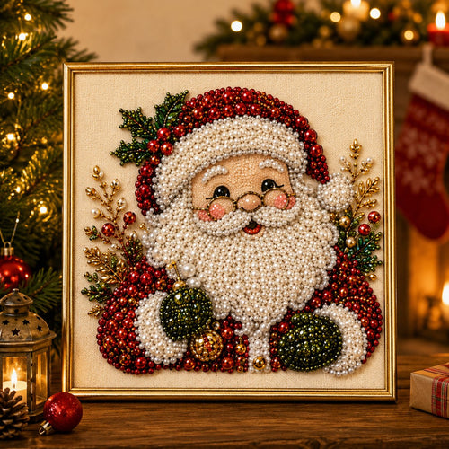 🧘Relaxing & Beginner-Friendly-💎DIY Christmas 3D Pearl Diamond Painting Art Kit With Frame(❤️Same as the Vedio)
