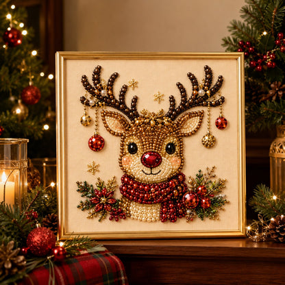 🧘Relaxing & Beginner-Friendly-💎DIY Christmas 3D Pearl Diamond Painting Art Kit With Frame(❤️Same as the Vedio)
