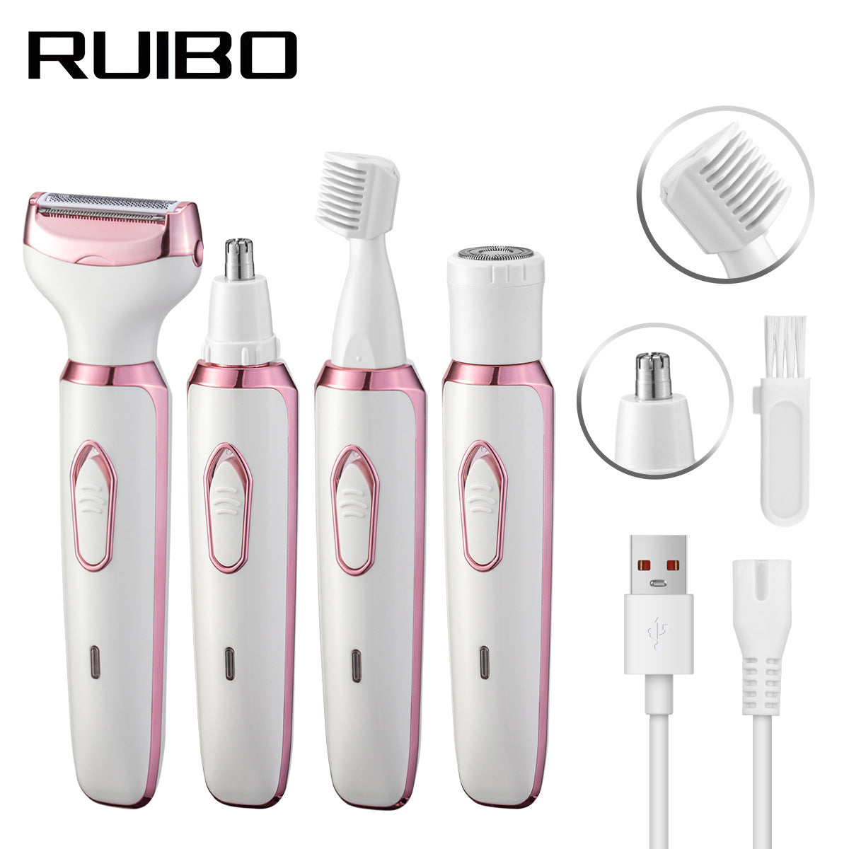 🌸 4-in-1 Painless Rechargeable Grooming Kit – Your All-In-One Smooth Skin Solution