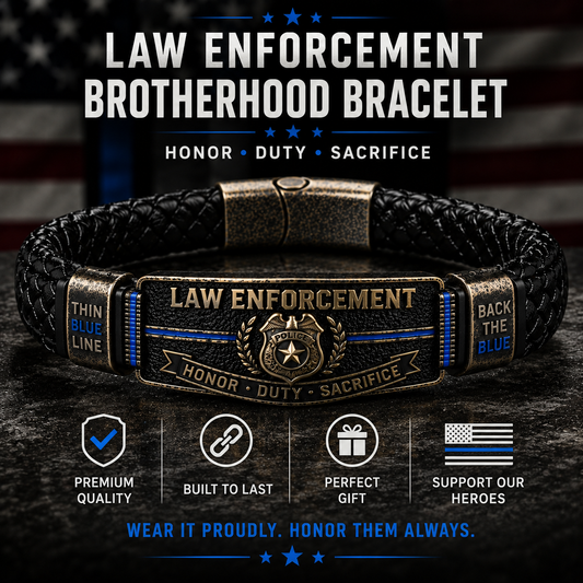 🛡️ Law Enforcement Brotherhood Bracelet — Honor • Duty • Sacrifice
