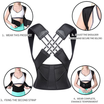 Buy 1 Free 1 Upgrade 2.0 Smart Posture Corrector | Invisible Back Support with Auto-Adjust Webbing | Pain Relief & Posture Training
