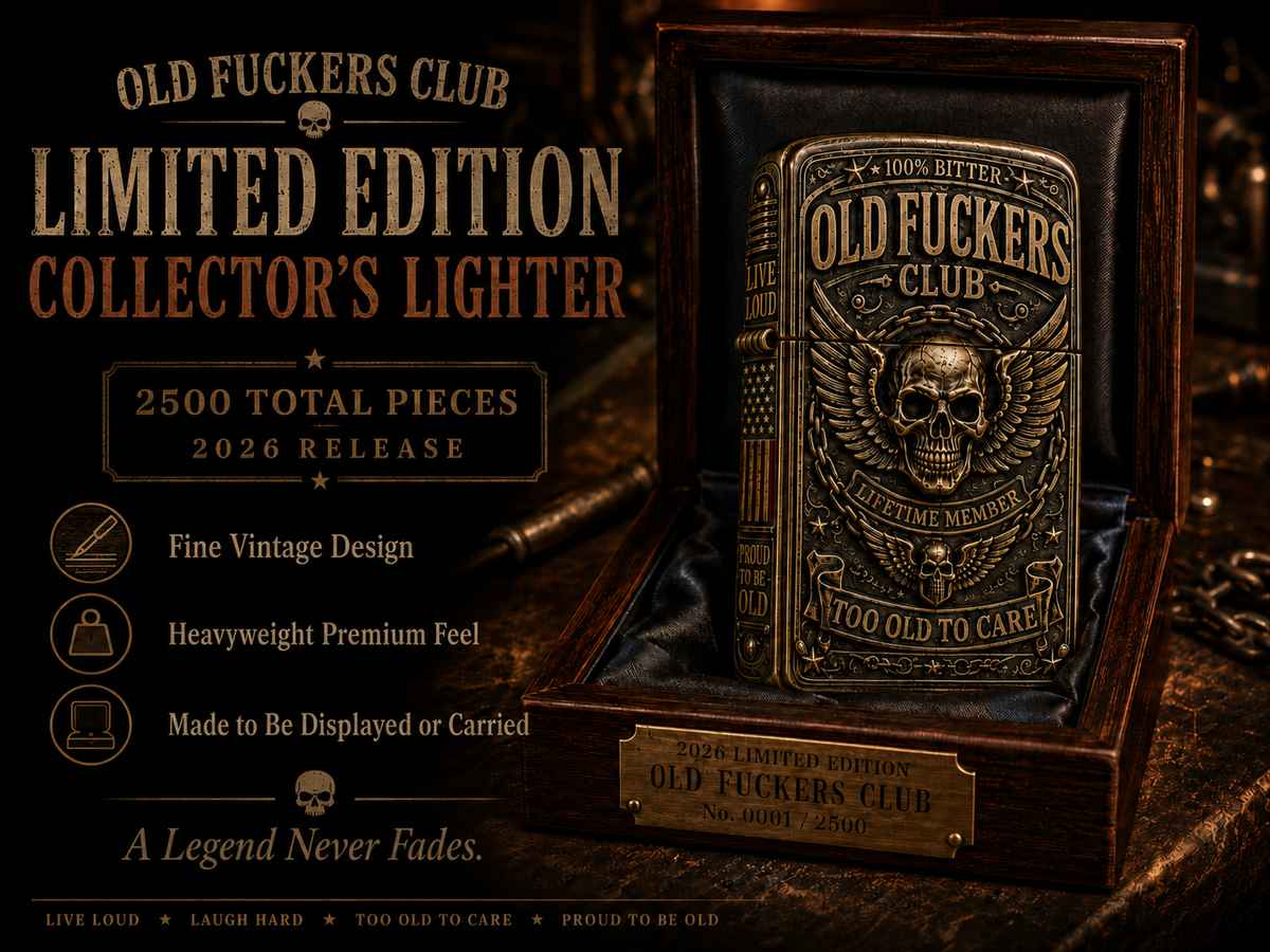 ☠️ Old Fuckers Club Vintage Lighter | 2026 Limited Edition Collectible Metal Lighter
