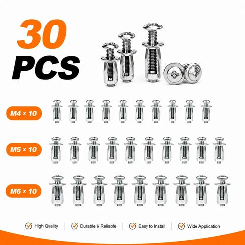 🔩 Heavy-Duty Carbon Steel Button Rivet Locking Nuts Set