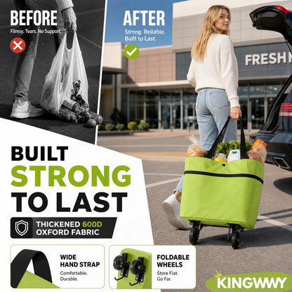 ⚡️LAST DAY 50% OFF 🛒♻️2-in-1 Foldable Shopping Cart