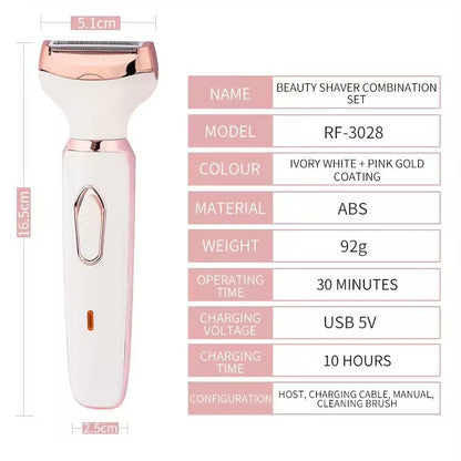 🌸 4-in-1 Painless Rechargeable Grooming Kit – Your All-In-One Smooth Skin Solution