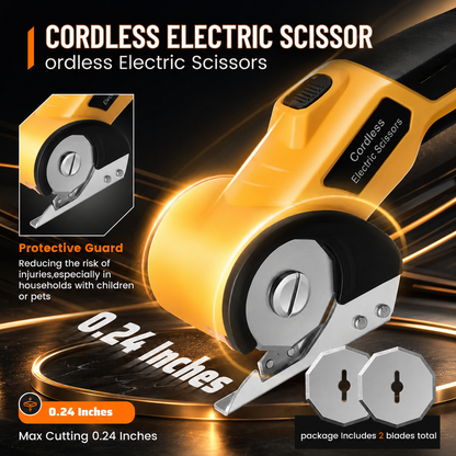 Rechargeable Cordless Electric Scissors Free 2 Safety Blades