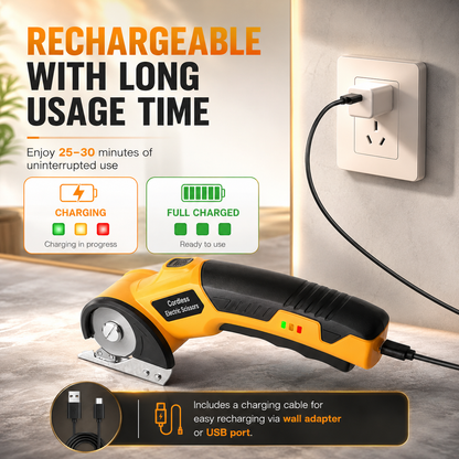 Rechargeable Cordless Electric Scissors Free 2 Safety Blades