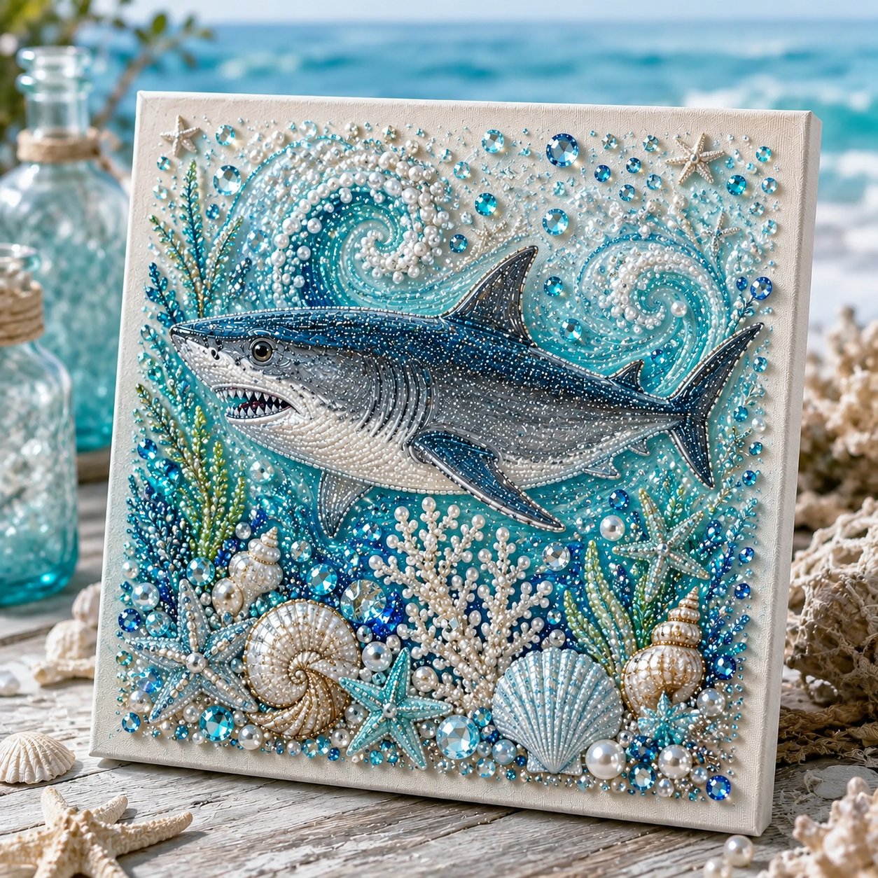 🎁Last Day 50% OFF - 🌊✨ Ocean Theme Pearl Art DIY Kit – Relaxing DIY Craft to Create Stunning Coastal Artwork