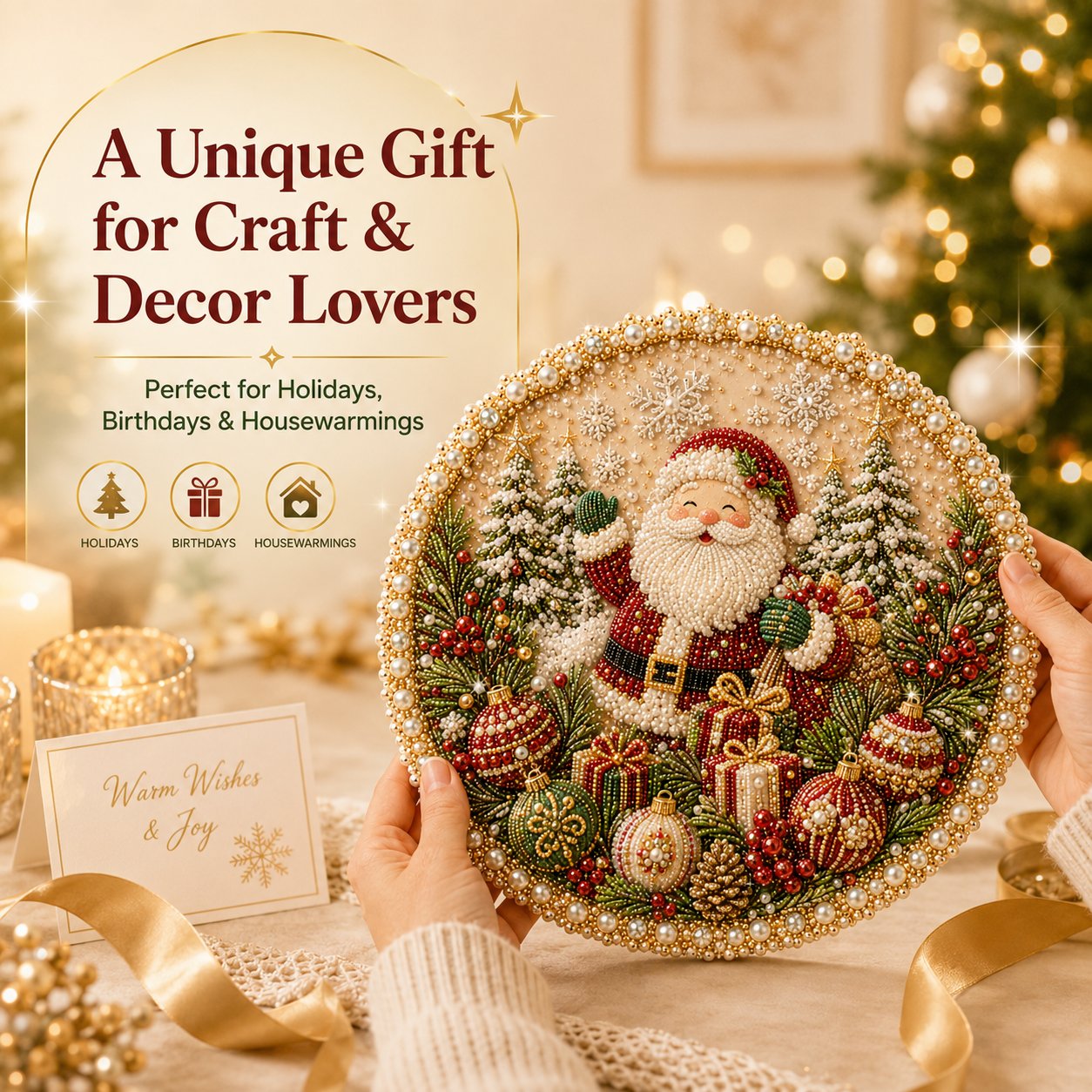 🔥Last Day 50% OFF - 🌸🌻🍂🎄 Four Seasons & Holiday Pearl Art Hanging Wreath Kit ✨