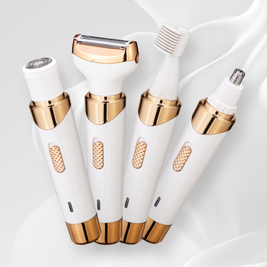 🌸 4-in-1 Painless Rechargeable Grooming Kit – Your All-In-One Smooth Skin Solution