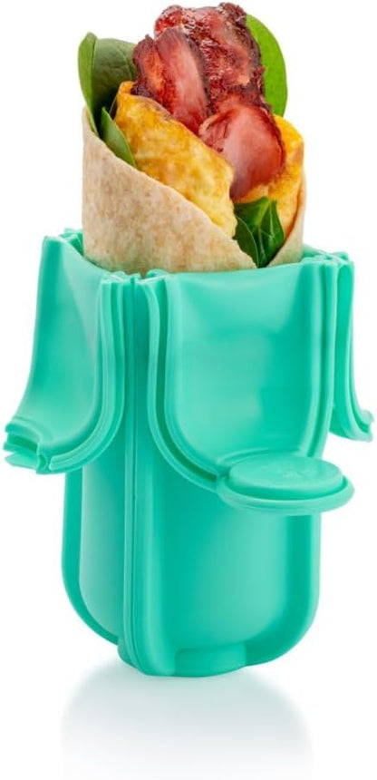 Sunshine Wrap'd Reusable Silicone Lunch Burrito Flatbread Holder Container - Alternative to Beeswax Wraps and Cling Wrap