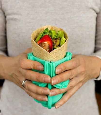 Sunshine Wrap'd Reusable Silicone Lunch Burrito Flatbread Holder Container - Alternative to Beeswax Wraps and Cling Wrap
