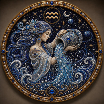 🔥Last Day 50% OFF - 12 Zodiac Signs Pearl Art Kit ♈🌙