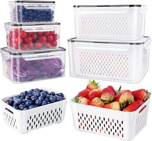 5-Piece Airtight Fruit Storage Container Set for Fridge