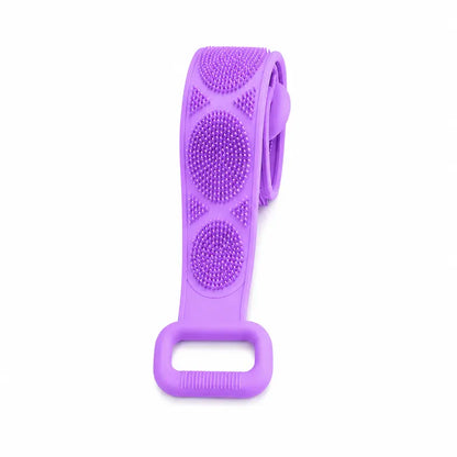 Silicone Bath Brush, Double-Sided Exfoliating Back Scrubber with Mesh Sponge
