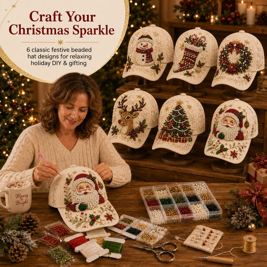 🔥LAST DAY 50% OFF - 🎅🎁 Premium Christmas Beaded Hat DIY Kit🪡✨