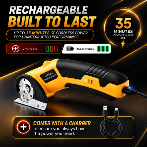 Rechargeable Cordless Electric Scissors Free 2 Safety Blades