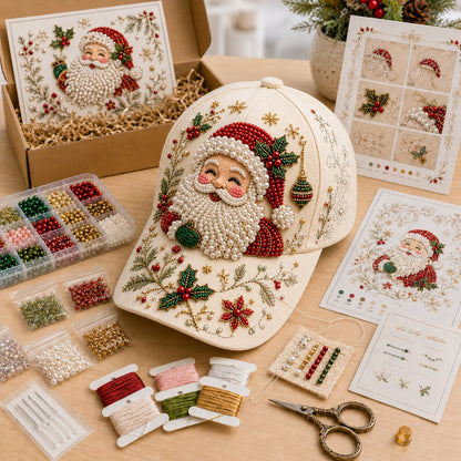 🔥LAST DAY 50% OFF - 🎅🎁 Premium Christmas Beaded Hat DIY Kit🪡✨