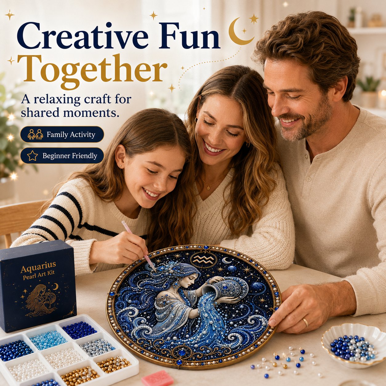 🔥Last Day 50% OFF - 12 Zodiac Signs Pearl Art Kit ♈🌙