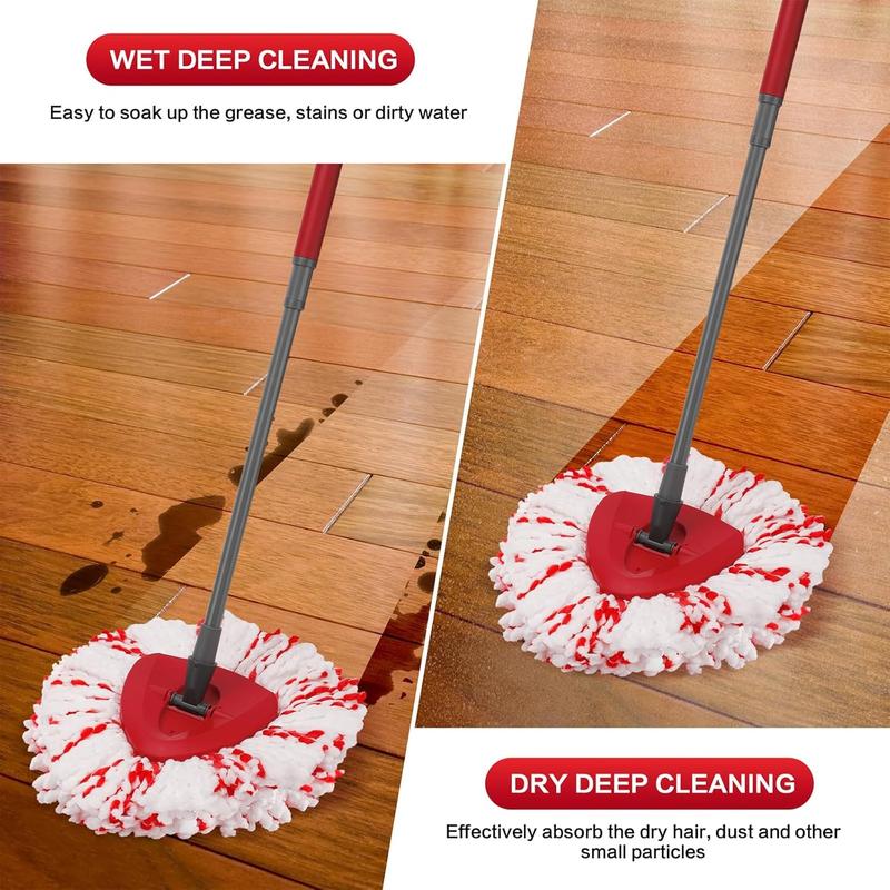 Upgraded 2-in-1 SpinMop Refill Built-in ScrubPads for Stuck-on DeepCleaning