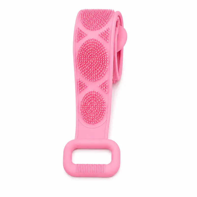 Silicone Bath Brush, Double-Sided Exfoliating Back Scrubber with Mesh Sponge