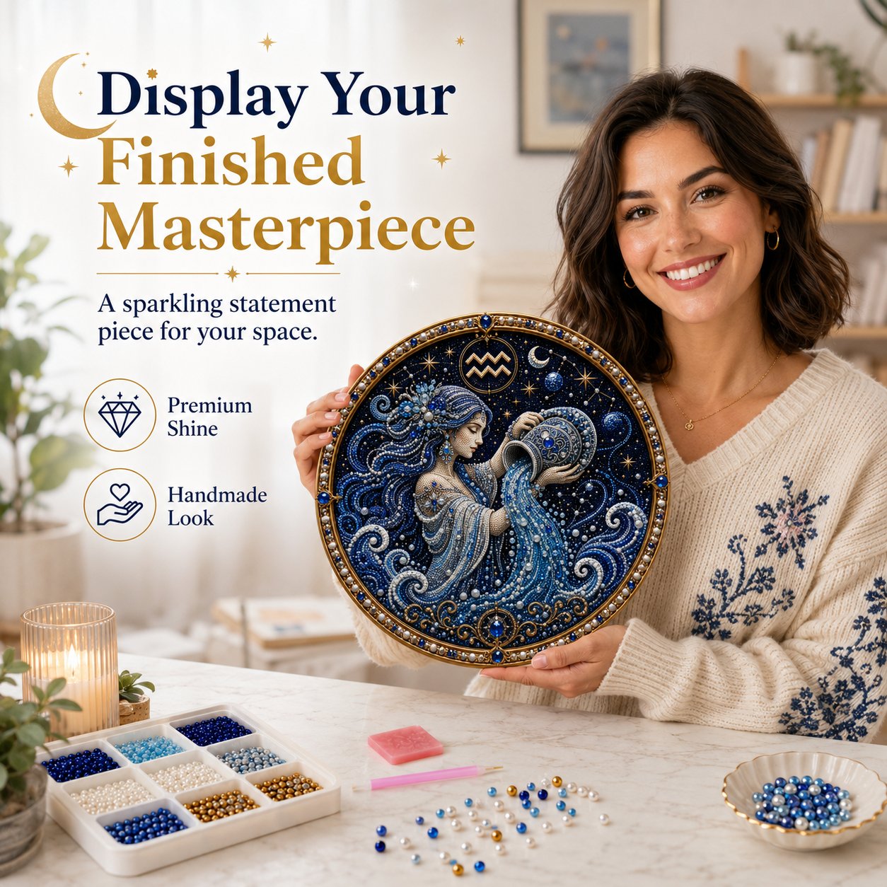 🔥Last Day 50% OFF - 12 Zodiac Signs Pearl Art Kit ♈🌙