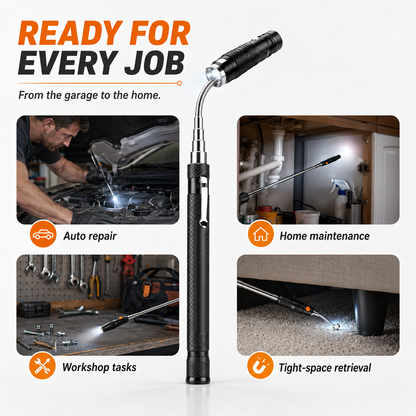 🔦Telescoping Magnetic Pickup Tools - Telescoping Magnet with LED Flashlight