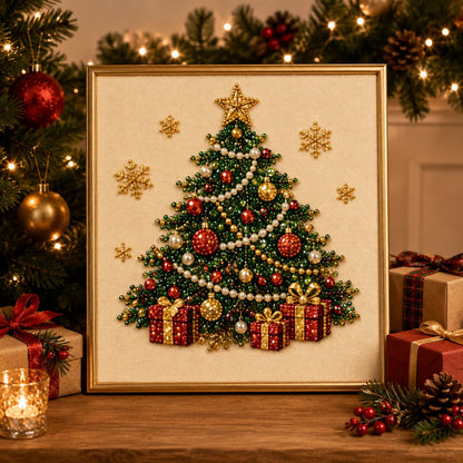 🧘Relaxing & Beginner-Friendly-💎DIY Christmas 3D Pearl Diamond Painting Art Kit With Frame(❤️Same as the Vedio)