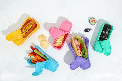 Sunshine Wrap'd Reusable Silicone Lunch Burrito Flatbread Holder Container - Alternative to Beeswax Wraps and Cling Wrap
