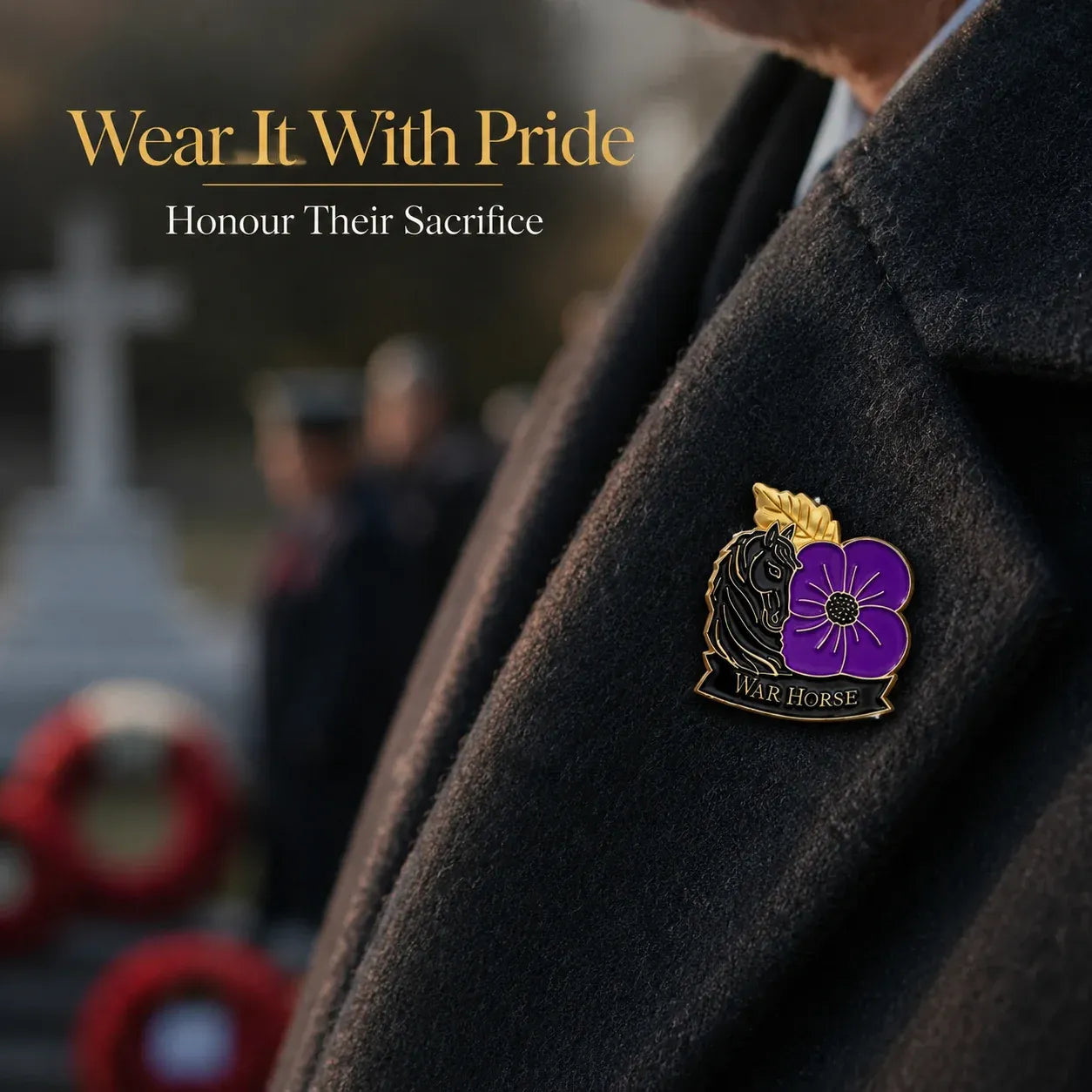 🐴 111th Anniversary War Horse Purple Poppy Remembrance Brooch