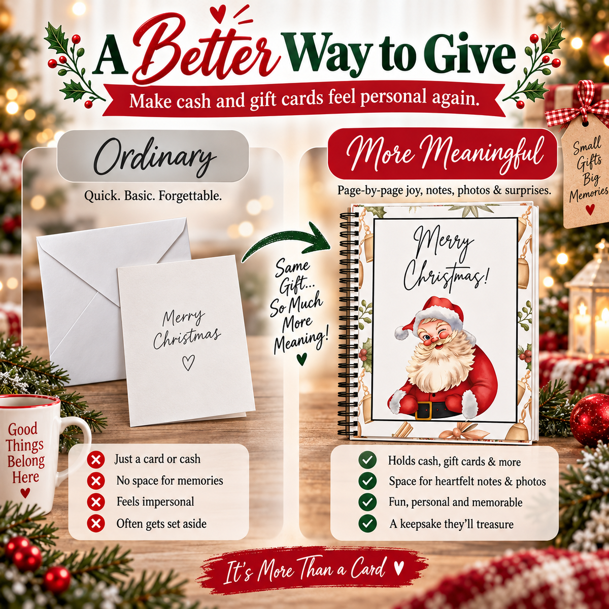 🎄📚Christmas Surprise Card Book🎁Surprises On Every Page📚Hardcover & Durability Line