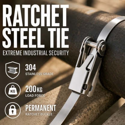 🔥LAST DAY 50% OFF - 🛠️Heavy Duty Stainless Steel Cable Tie with Flip Lock Buckle