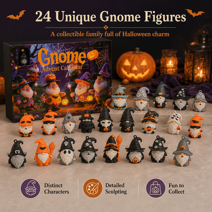 🔥LAST DAY 50% OFF - 🎃24 Days of Halloween Gnome Surprise Figures Advent Calendar Box