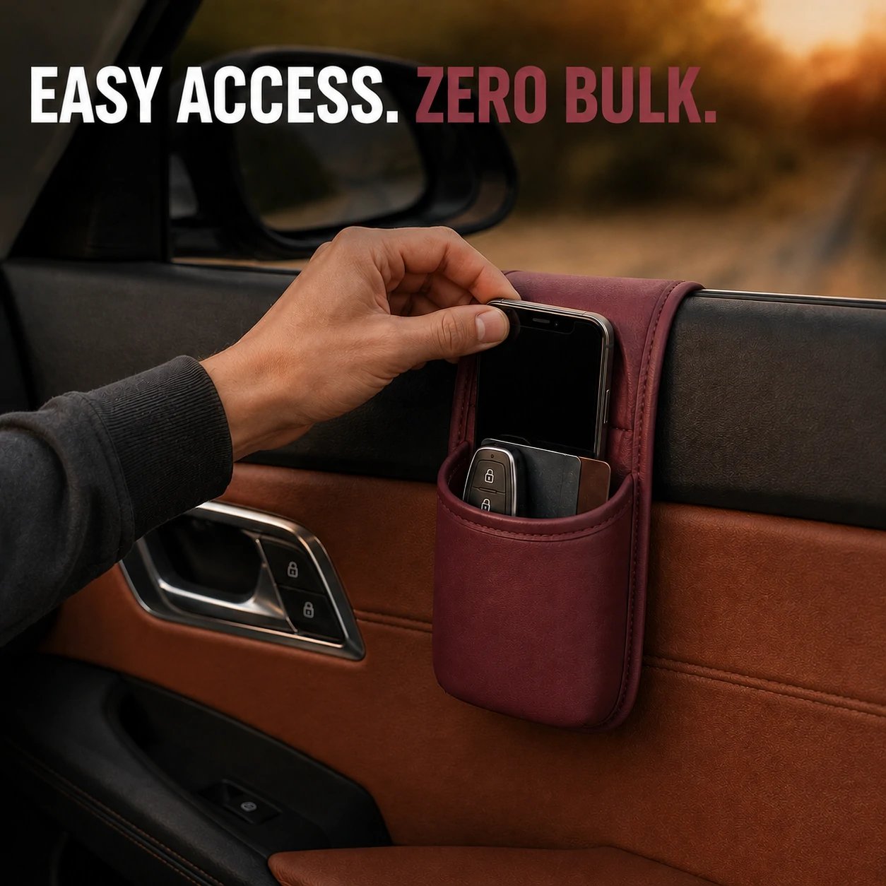 🔥LAST DAY 50% OFF - Leather Car Door Storage Pocket🚗