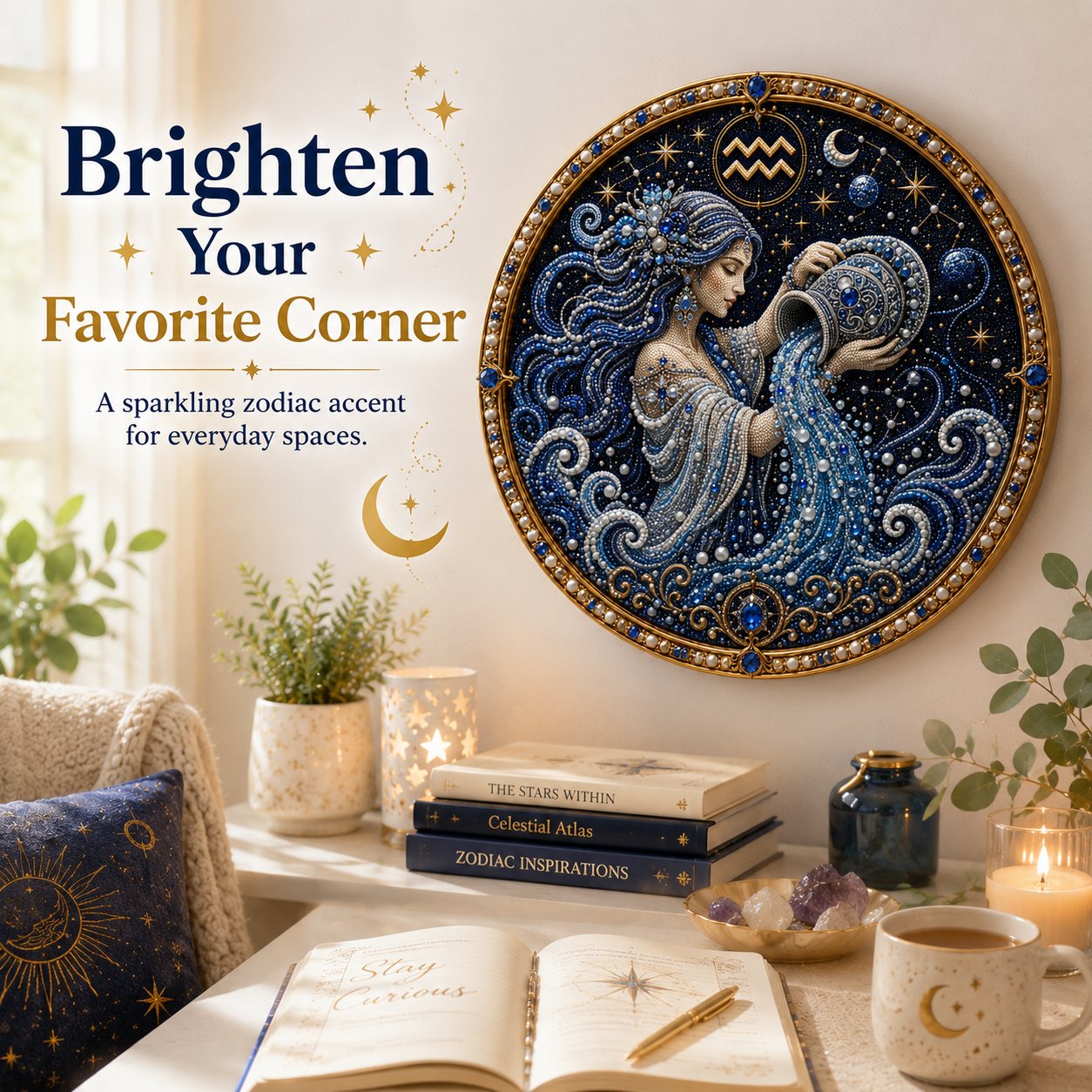 🔥Last Day 50% OFF - 12 Zodiac Signs Pearl Art Kit ♈🌙