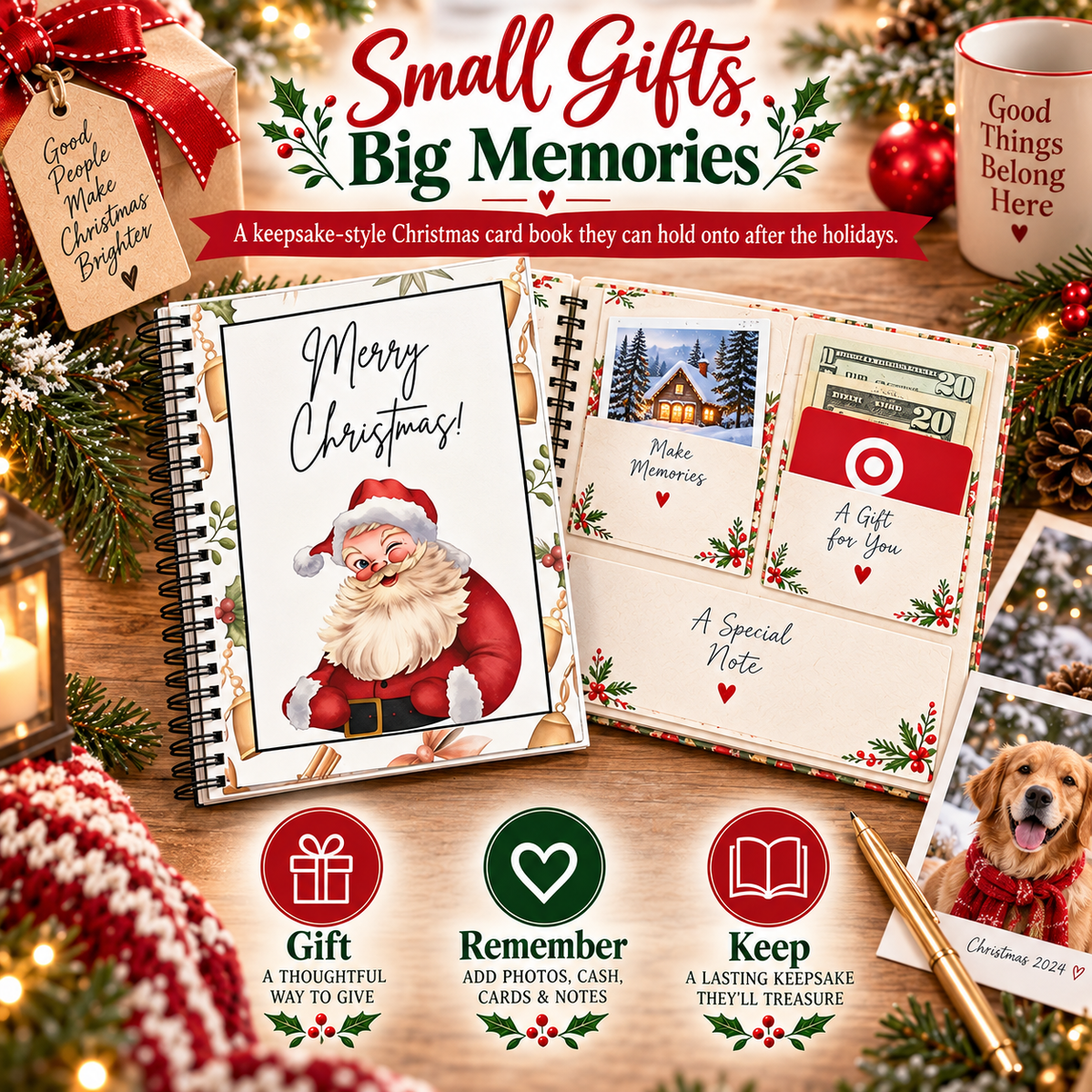 🎄📚Christmas Surprise Card Book🎁Surprises On Every Page📚Hardcover & Durability Line