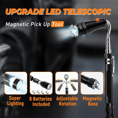 🔦Telescoping Magnetic Pickup Tools - Telescoping Magnet with LED Flashlight