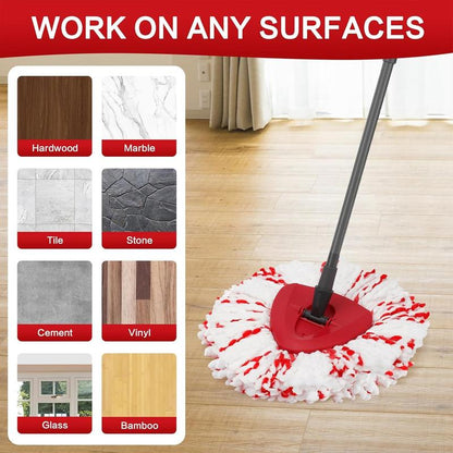 Upgraded 2-in-1 SpinMop Refill Built-in ScrubPads for Stuck-on DeepCleaning