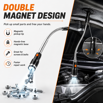 🔦Telescoping Magnetic Pickup Tools - Telescoping Magnet with LED Flashlight