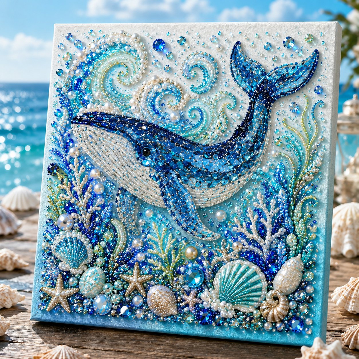 🎁Last Day 50% OFF - 🌊✨ Ocean Theme Pearl Art DIY Kit – Relaxing DIY Craft to Create Stunning Coastal Artwork