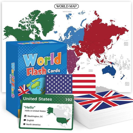 🔥Last Day 50% OFF - 🌎️245 Flashcards of World Flags🗺️